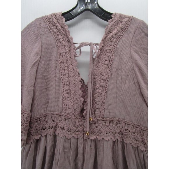 Bluivy Dress Large Fit Flare Ruffle Crochet Boho Pullover NEW - Picture 9 of 13